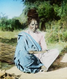 Wandering female sage, India, c.1906 (Image in public domain, including in the U.S.)