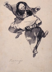 Goya, 'Women jumping', from his 'Witches and old women' album, late 18th to early 19th century.